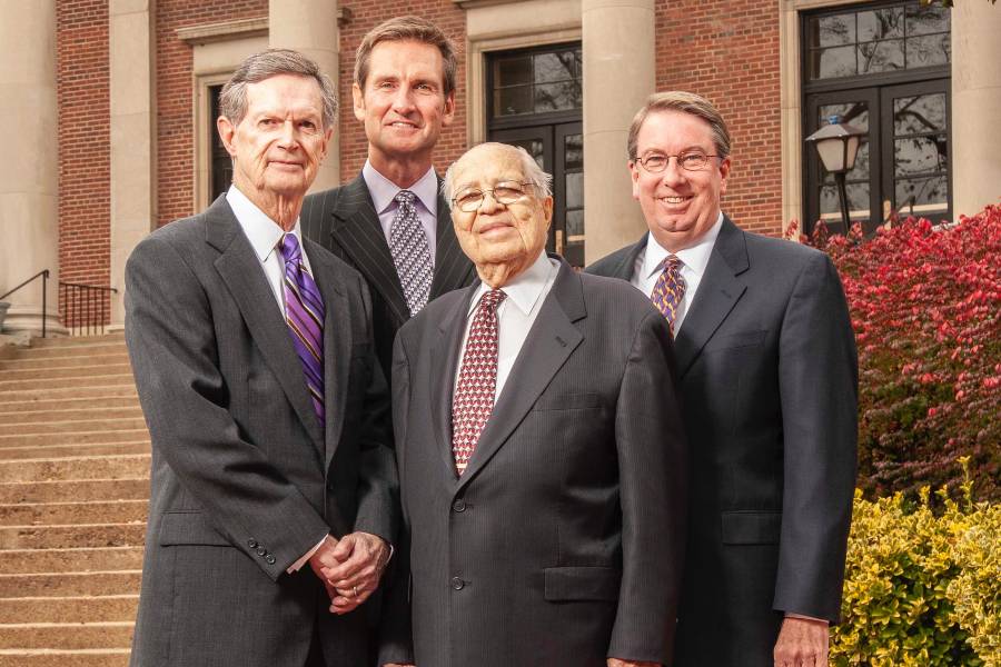 Dr. Harold Hazelip with Steve Flatt, Willard Collins and Randy Lowry. 
