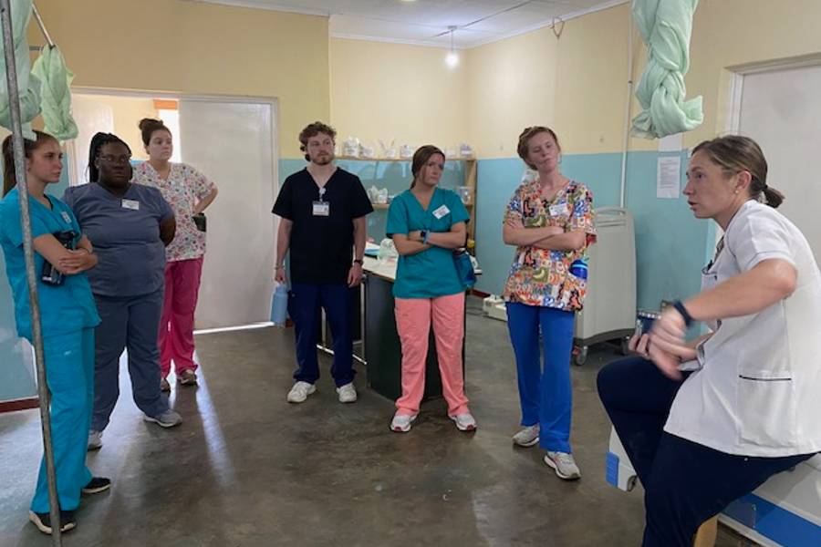The team in Malawi toured Daeyang University and met Esther Bauleni Chauluka, dean of the nursing school, and toured Blessings Hospital.