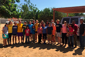 Group of softball students in Baja, Mexico