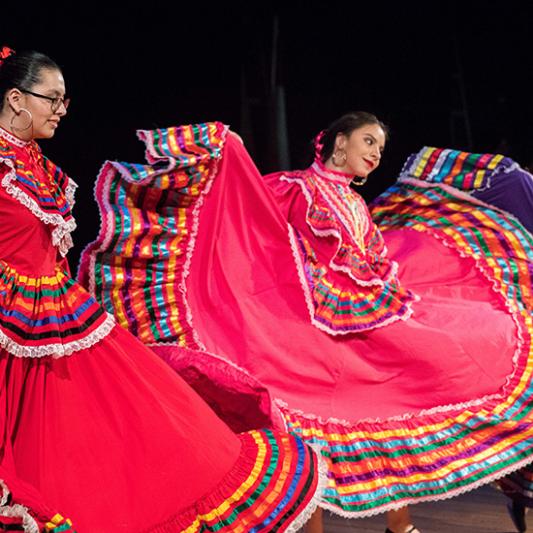 Dancers perform during a fiesta