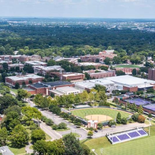 Aerial view of Lipscomb's campus