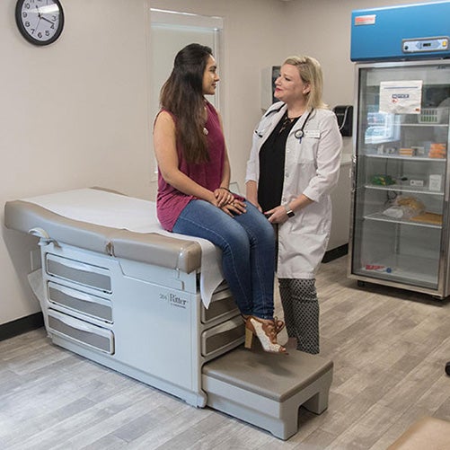 A student is cared for at the Health Center 