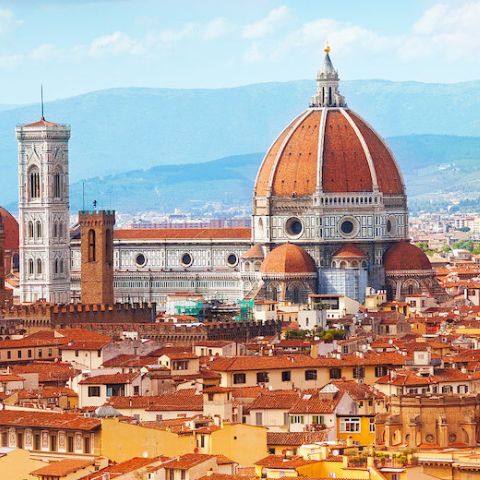 Aerial shot of the Florence skyline.