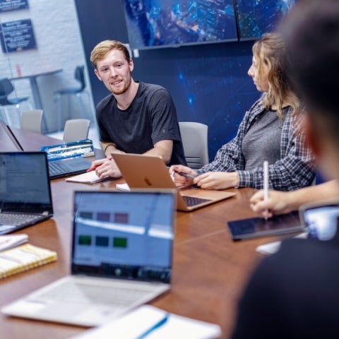 Students in Data Analytics classroom