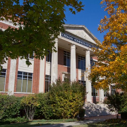 Crisman building in the fall