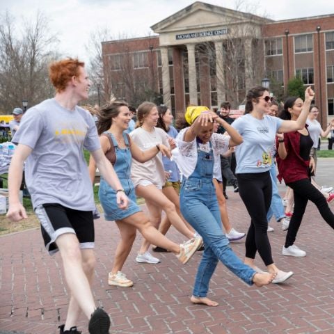 students dancing