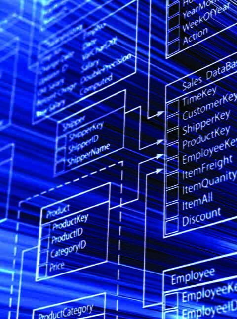 computer screen with data display