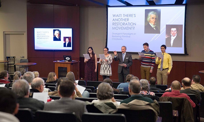 Students take part in the Landiss Lectures series.