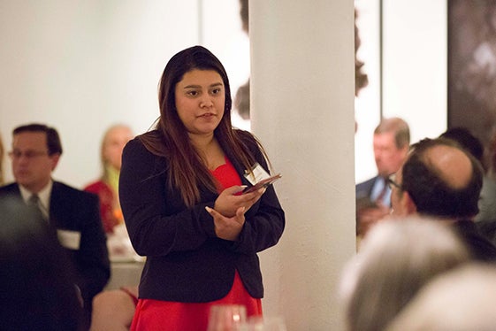 A student at an event