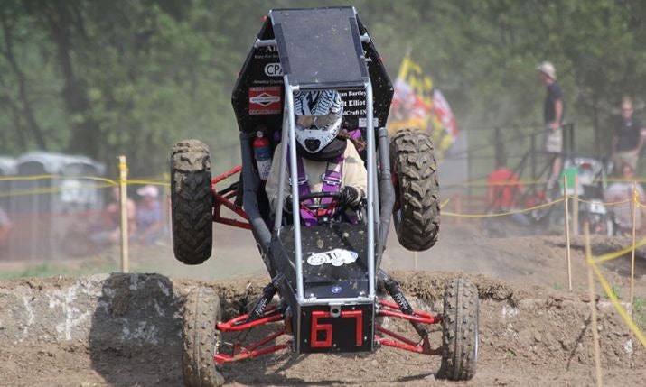 Baja SAE motor car on trail