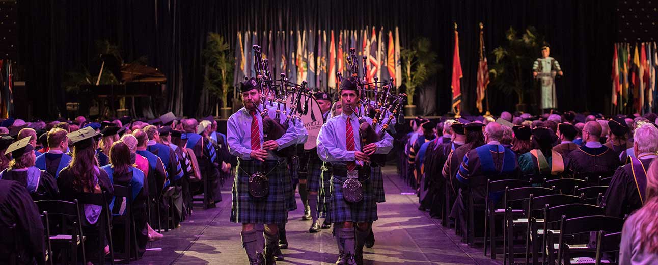 Nashville Pipes and Drums marches in Convocation