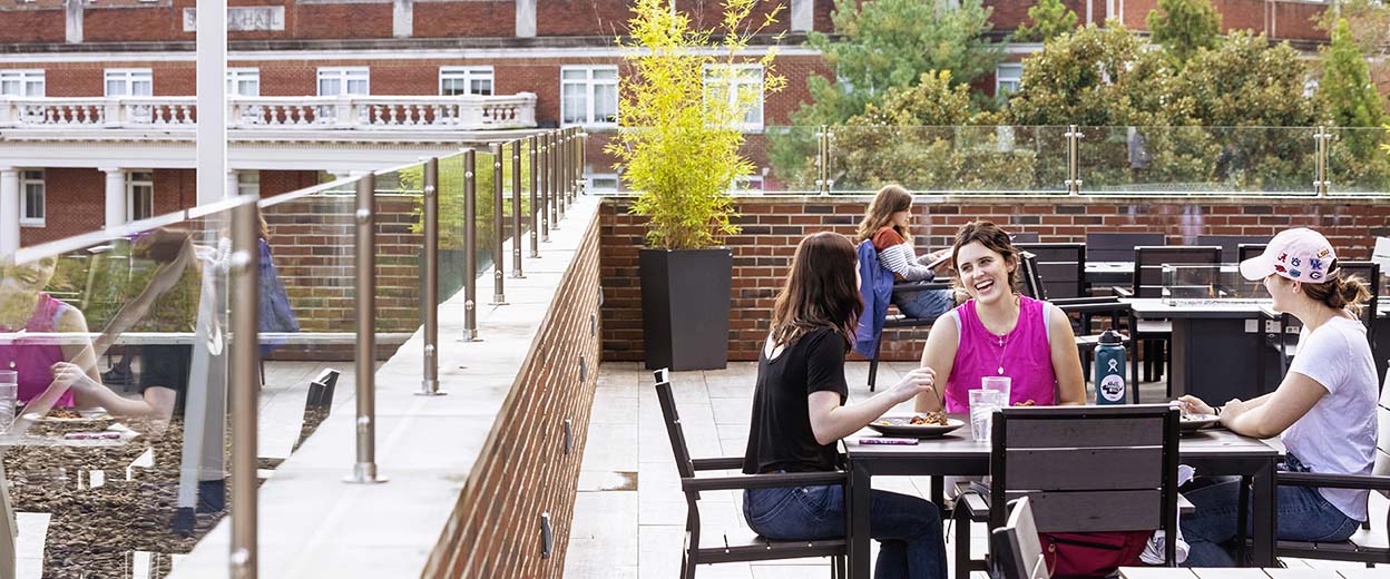 Students on patio