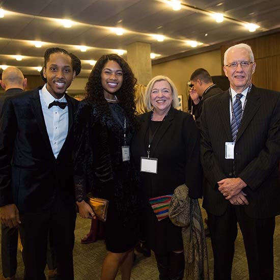 L to R: MarQo Patton, Whittney Patton, Deborah Boyd and Donald Boyd at the Lipscomb Honors event in 2018