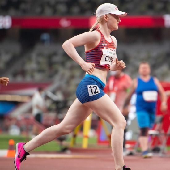 Liza Corso running in the Paralympics