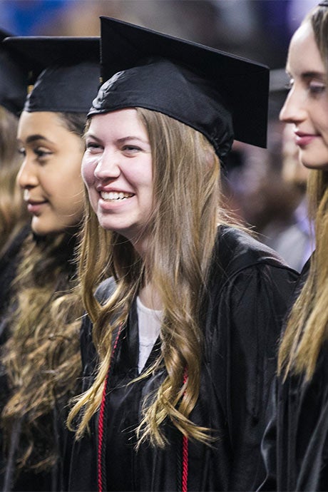 Hannah Minor at graduation in May 2017.