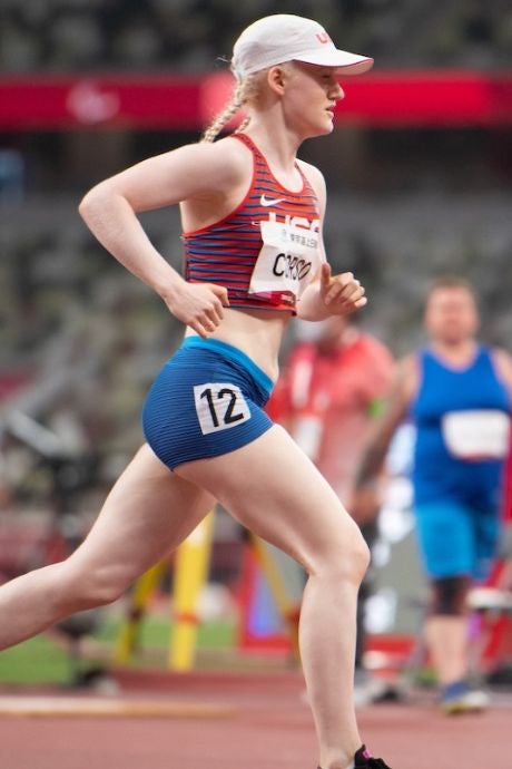 Liza Corso running in the Paralympics