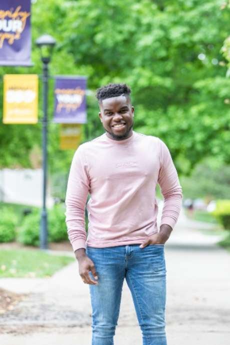 Donken Andre standing outside on Lipscomb's campus