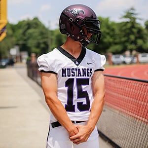 football mustangs reveals uniforms dilfer helmets coach program lipscomb uniform models brings season look