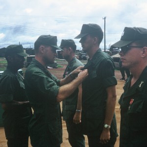 A Vietnam solider receiving a Bronze Star.