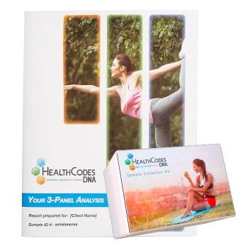 Photo of HealthCodes DNA kit and booklet