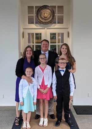 Chris Markgraf, owner of Foggy's Fog, and his family