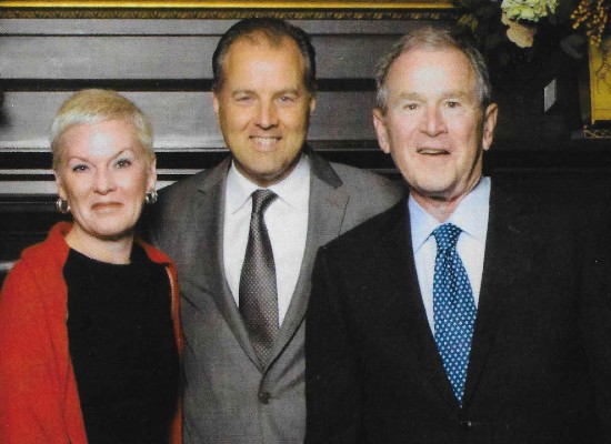 Eddie and Michele Woodhouse with former President George W. Bush. 