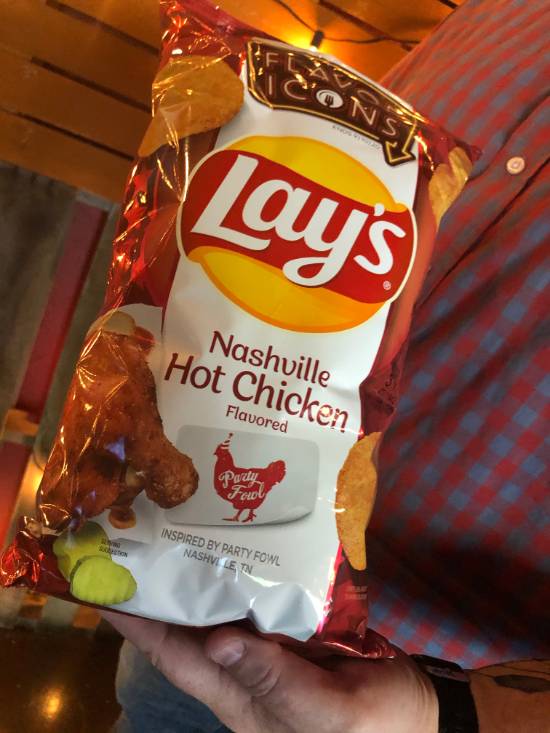 Bag of Lays Chips Nashville Hot Chicken flavor