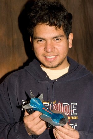 David Collao with his 2008 rocket car