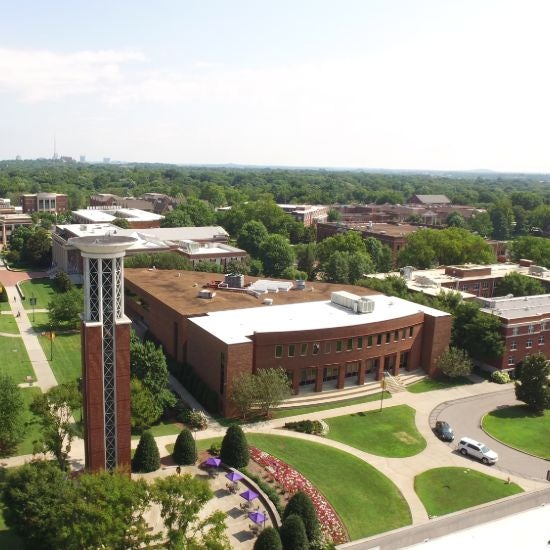 Aerial shot of campus