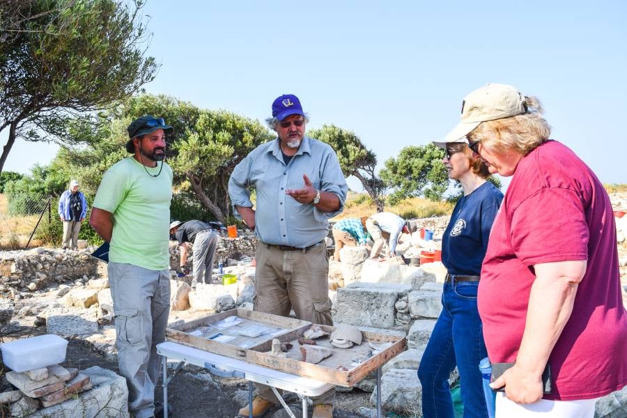 Archeologists on dig site