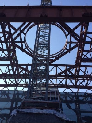 Construction of skylight in the Great Hall at BNA airport