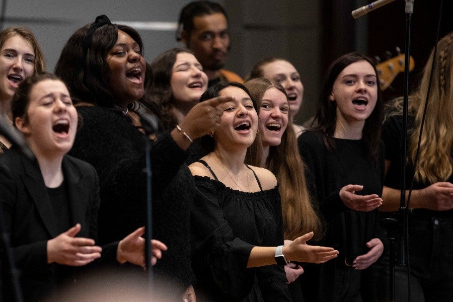 Singers with the gospel choir