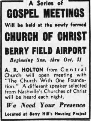 Gospel Meeting Notice at Berry Field