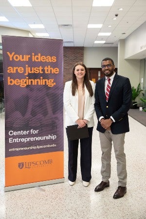 Bradley Bruce (right) at the 2021 Kittrell Pitch Competition.