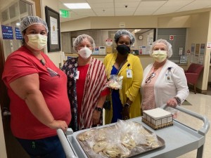 four women volunteering at a local health center