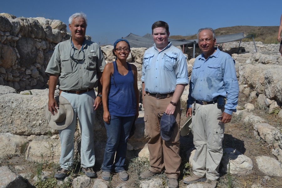 Ortiz, Barbosa, Wolf, Coyle at the Tel Gezer excavation site.