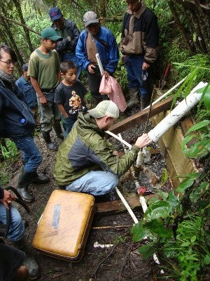 Kris Hatchell, on-site missionary in Guatemala, works on a project with locals