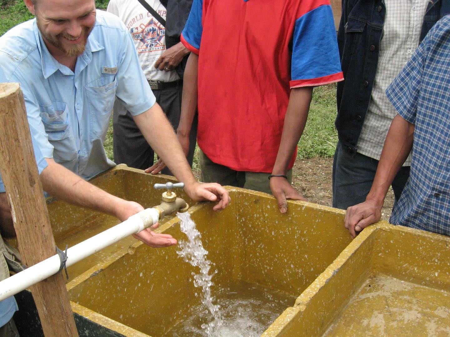 Hatchell with newly installed water project