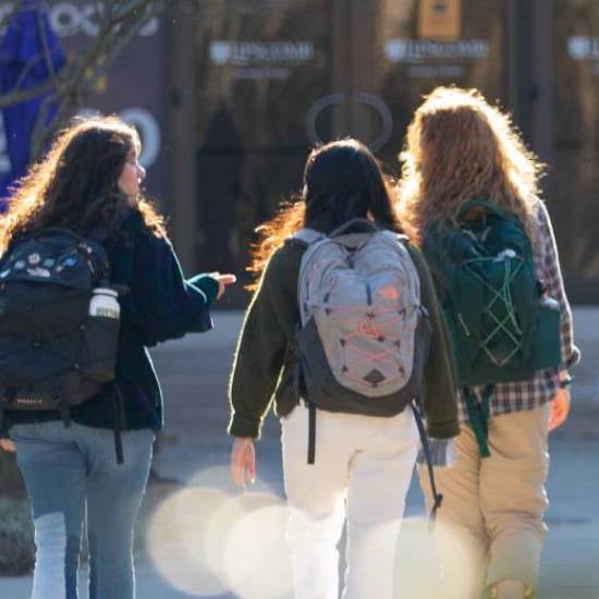 students walking to class together