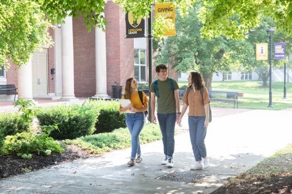students walking to class together