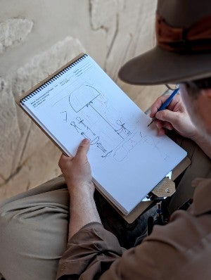 An example of the drawing epigraphers make to replicate the inscriptions in records.