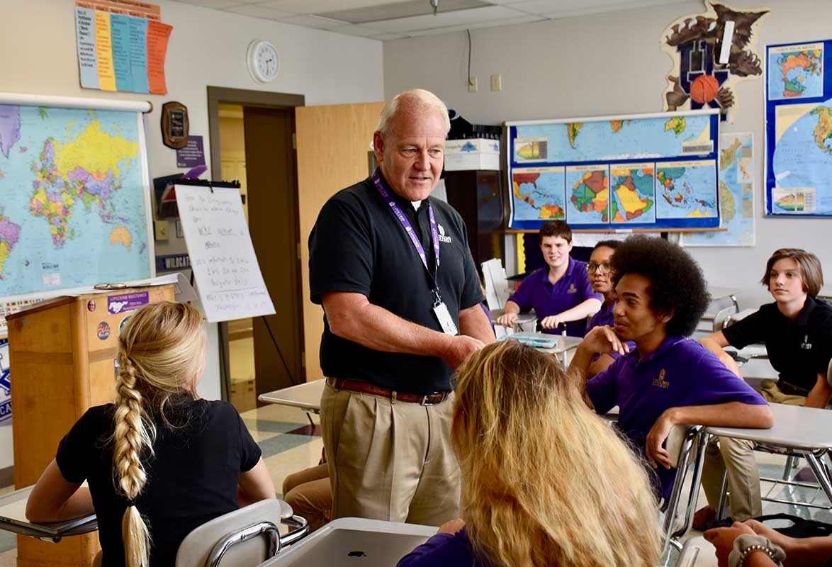 A Lipscomb Academy teacher educates his students