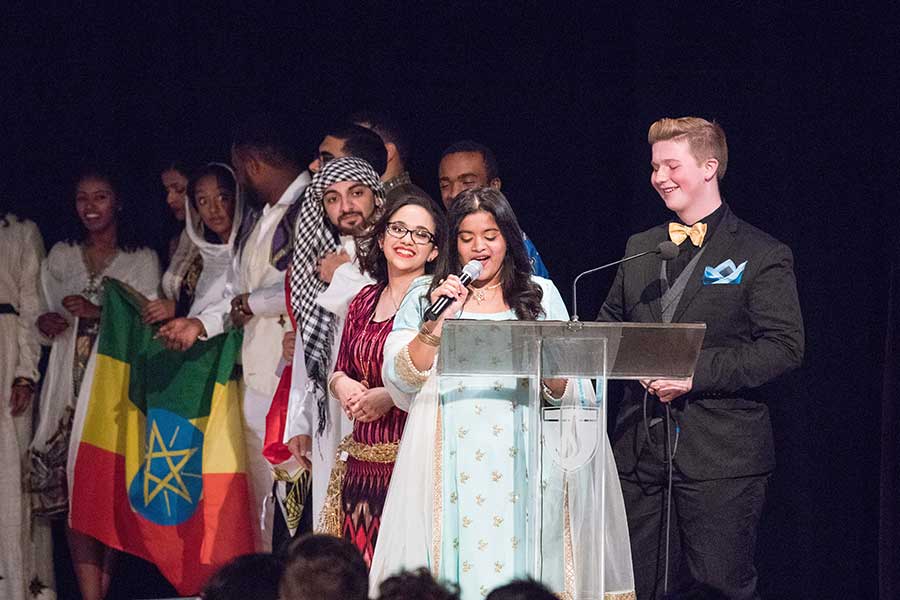 Students take part in the WOW Week Fashion Show.