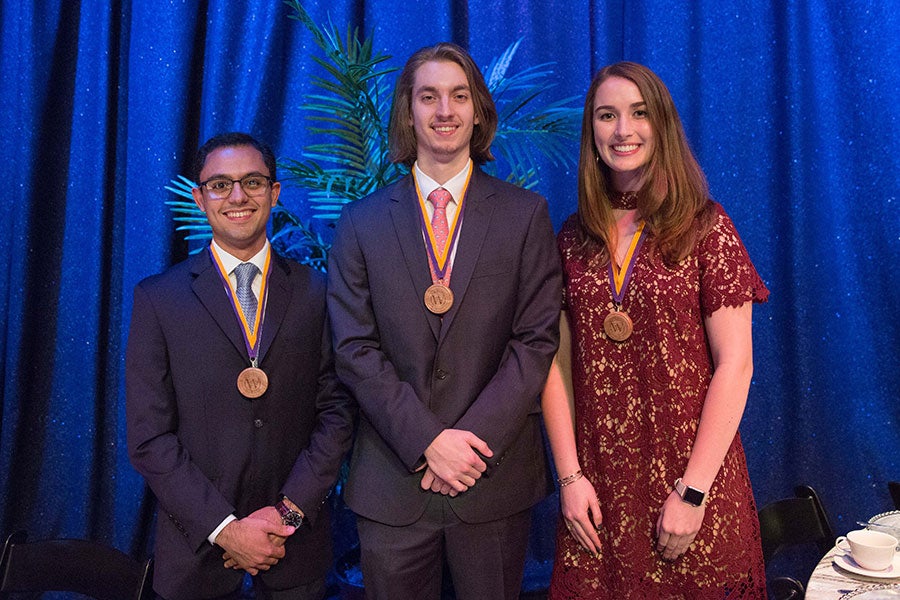 The three 2018 Ward Scholars winners