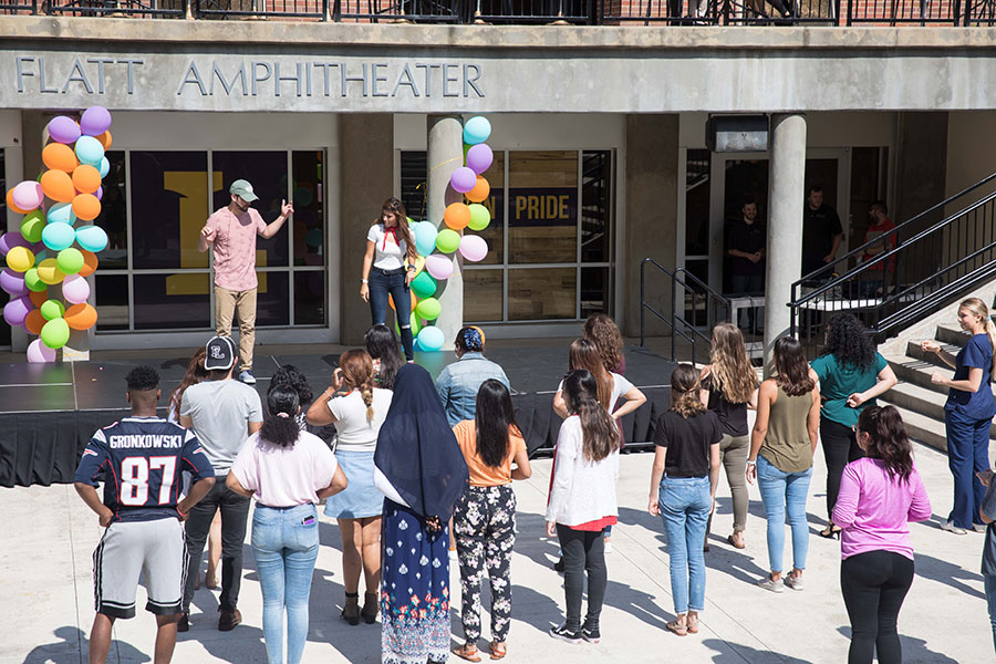 Students dance during Fall Fiesta