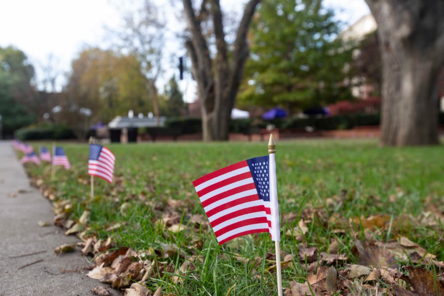 Flags planted on campus
