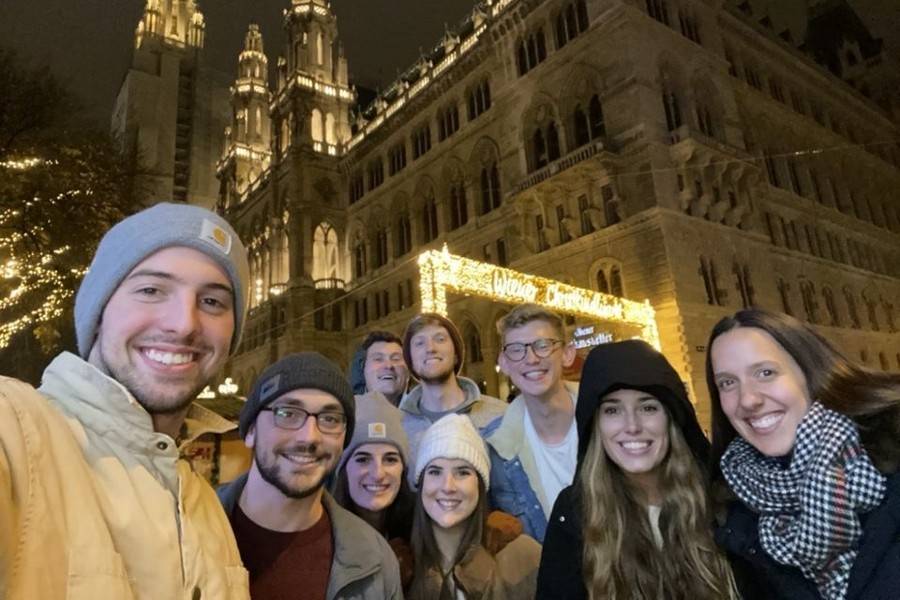 Lipscomb students at Vienna Christmas market