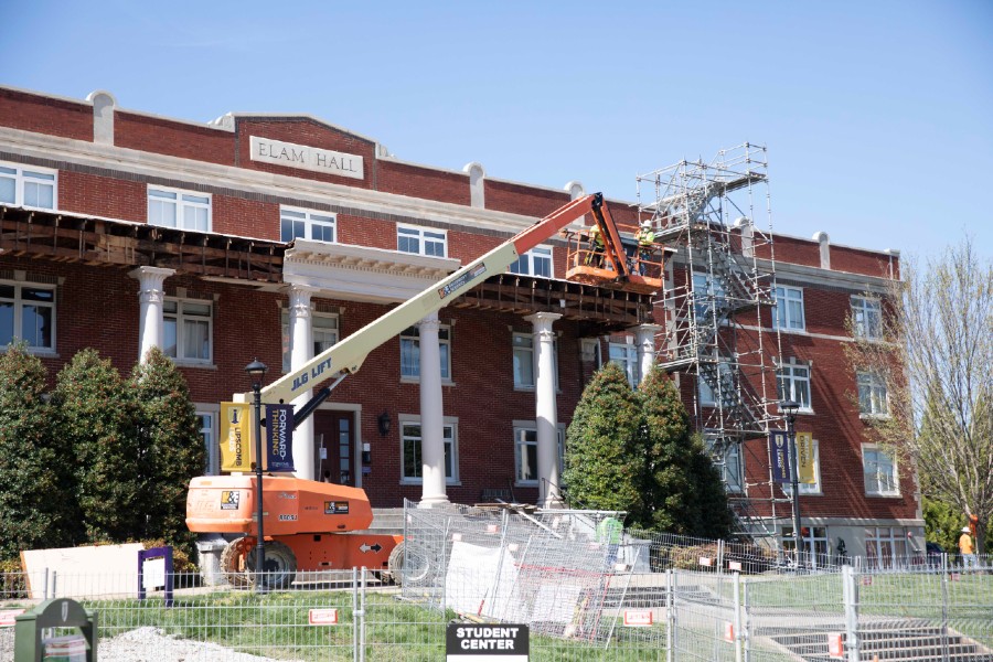 Elam Hall under construction April 2, 2020
