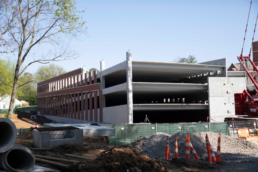 North campus parking garage under construction