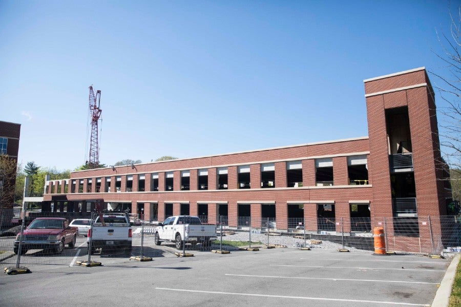 North campus parking garage under construction